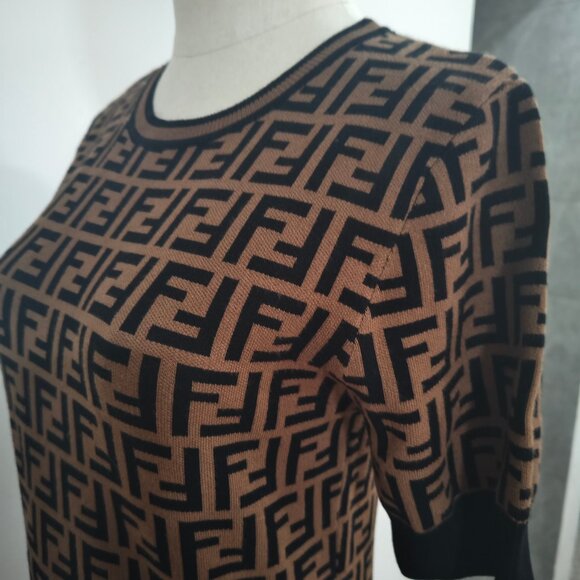 Fendi FF-Jacquard Midi Dress - Picture 4 of 10